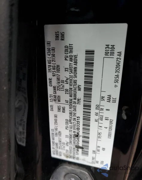 2021 Ford Escape Se from USA, damaged, VIN 1FMCU0G68MUB33515